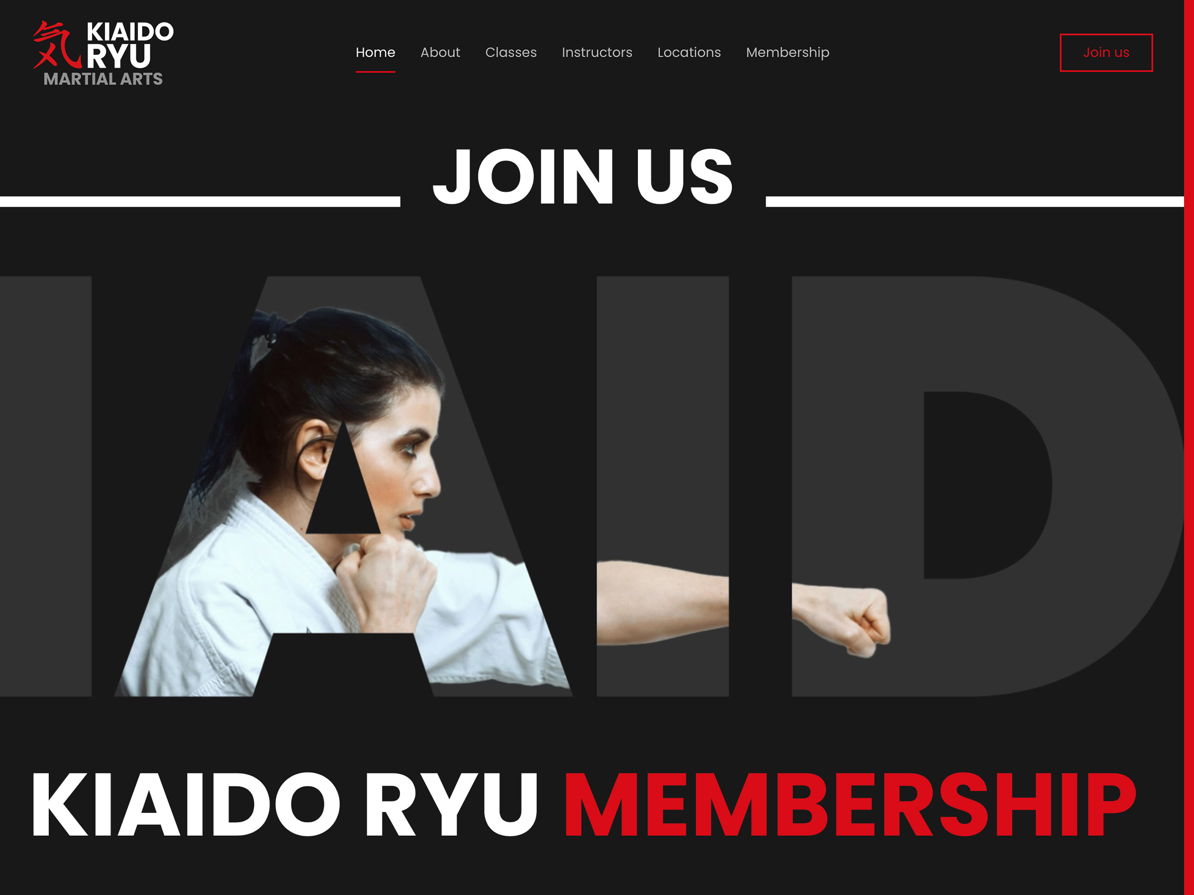 Desktop screenshot of Kiaido Ryu  website&rsquo;s home page